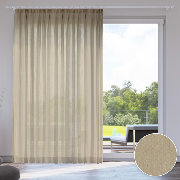 Rideau voile, Sur Mesure, Easy, Noisette
