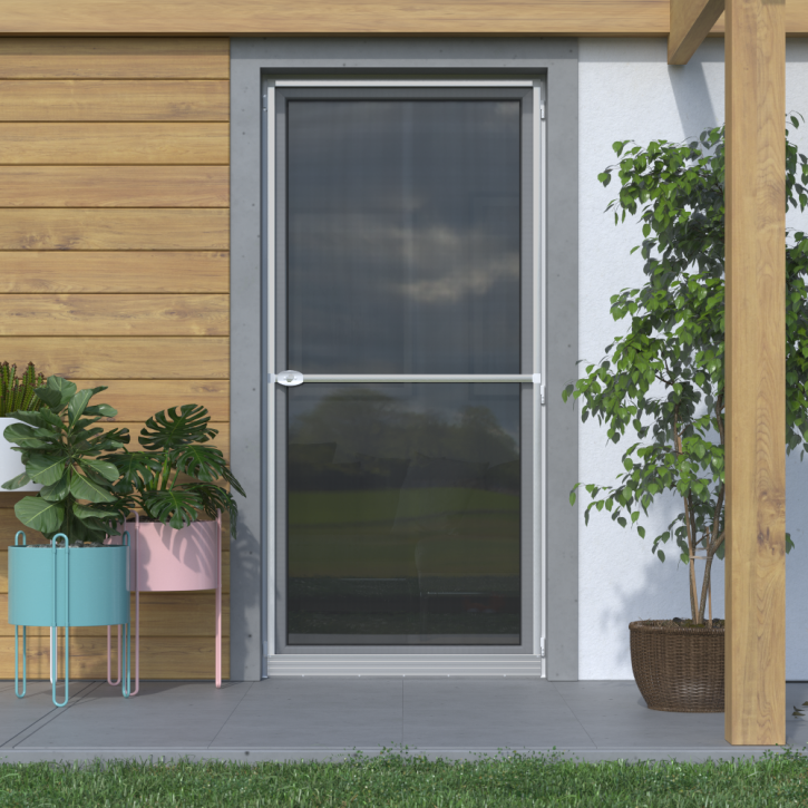 Moustiquaire de type Porte-Américaine pour porte 120x220 cm, prête-à-poser