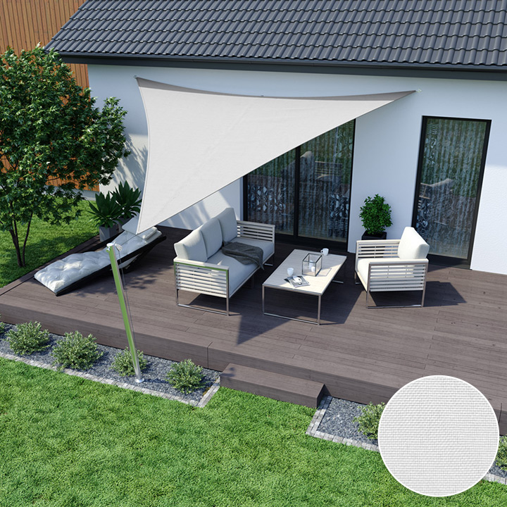 Voile d'ombrage triangulaire, imperméable, Blanc crème