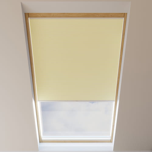 Store plissé pour fenêtre de toit, nid d'abeille, sur mesure, Piano Vanille