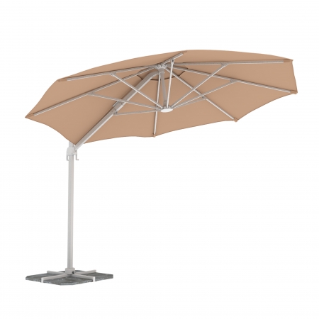 Parasol déporté rond 3,5 m, Crème