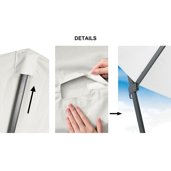 Détails de toile de parasol parapenda 3.5m rond