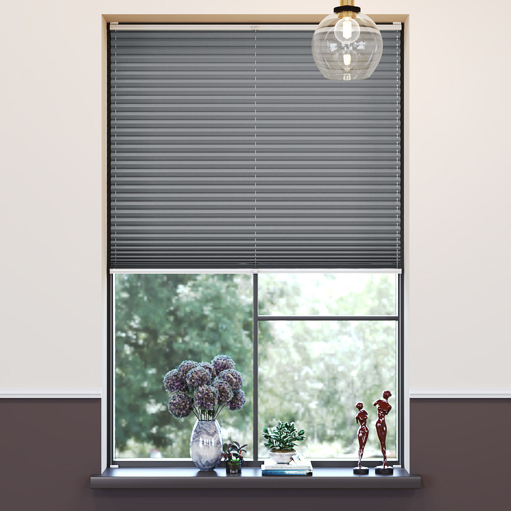 Store plissé occultant, Sur mesure, Premium, Mia Gris
