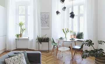 Rideaux voiles dans un salon