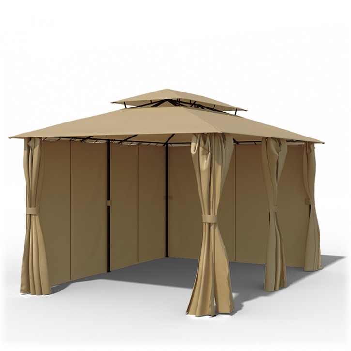 Structure de tonnelle avec toit et rideaux Comfort, 3x4 m