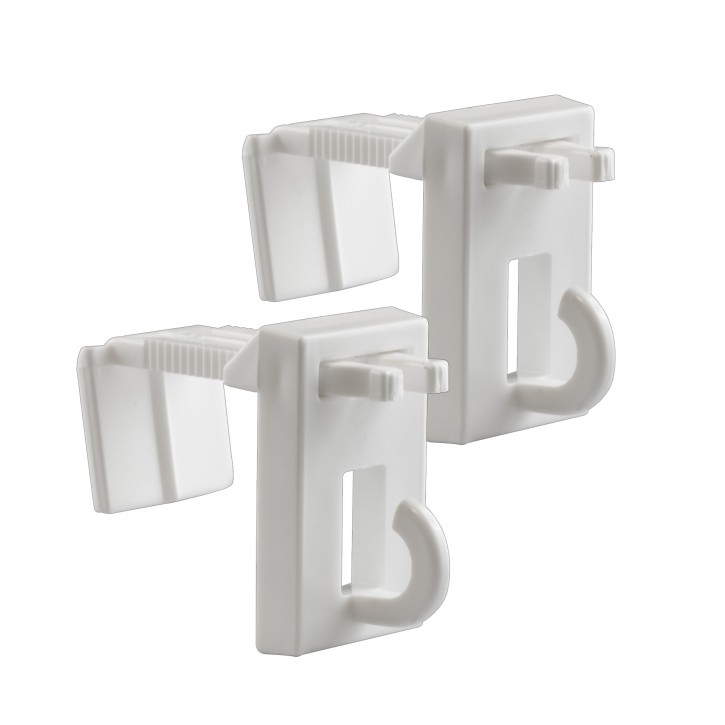 Clips Easyfit pour les stores en bambou, blancs, 2 pièces