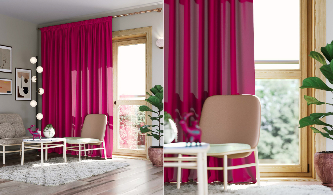 Rideaux fuchsia