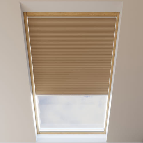 Store plissé pour fenêtre de toit, nid d'abeille, sur mesure, Piano Cannelle