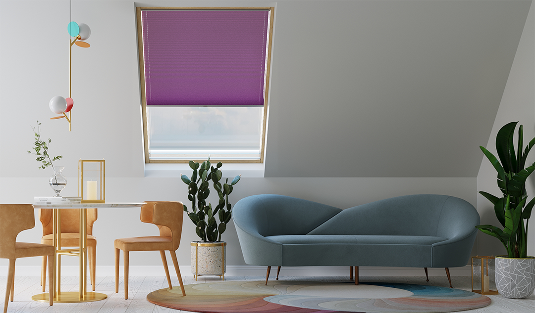 Style plissé violet pour intérieur exotique