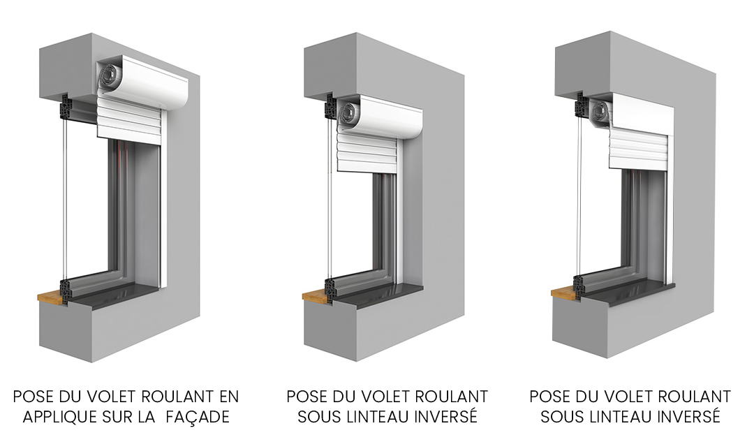 Volet roulant à coffre tunnel : sans coffre apparent / coffre tunnel