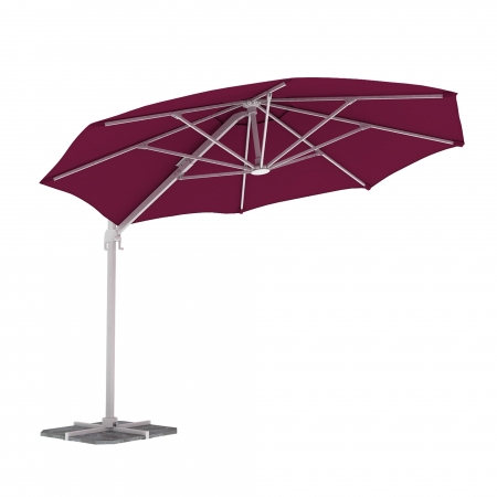 Parasol déporté rond 3,5 m, Bordeaux