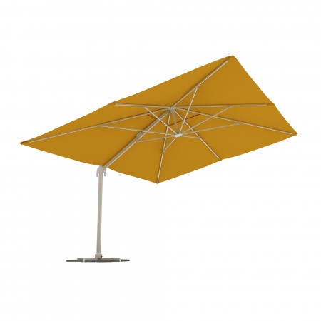 Parasol déporté rectangulaire, 4x3 m, Jaune