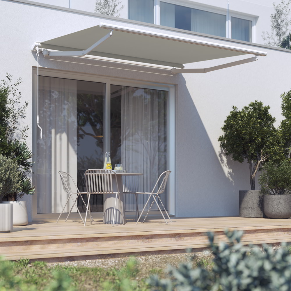 Store banne Barcelona, Sur mesure, Beige clair