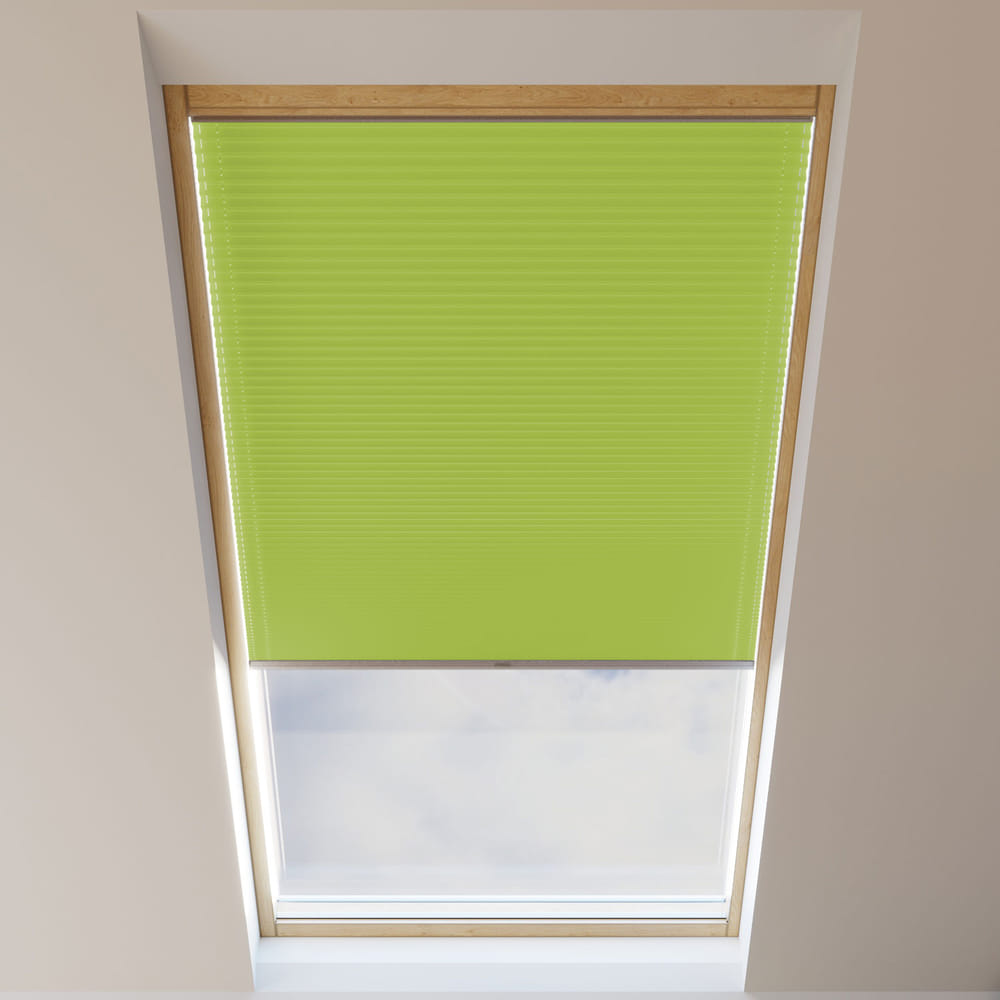 Store plissé pour fenêtre de toit, occultant, sur mesure, Tempo Pomme verte