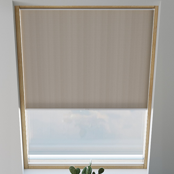 Store plissé pour fenêtre de toit, nid d'abeille, sur mesure, Piano Cappuccino