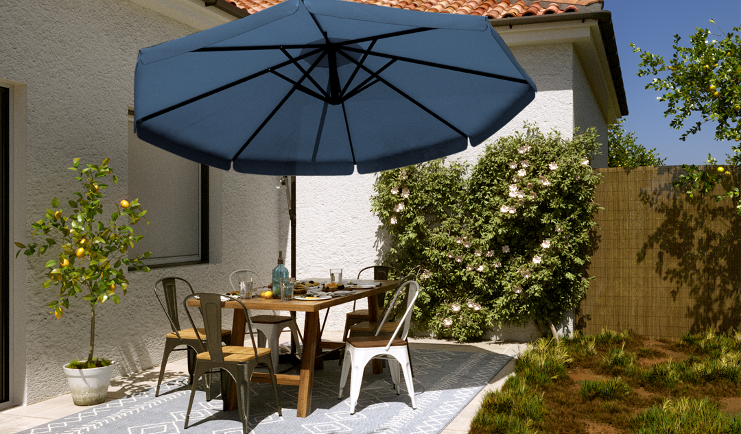 Parasol de terrasse pour se protéger des regards indiscrets