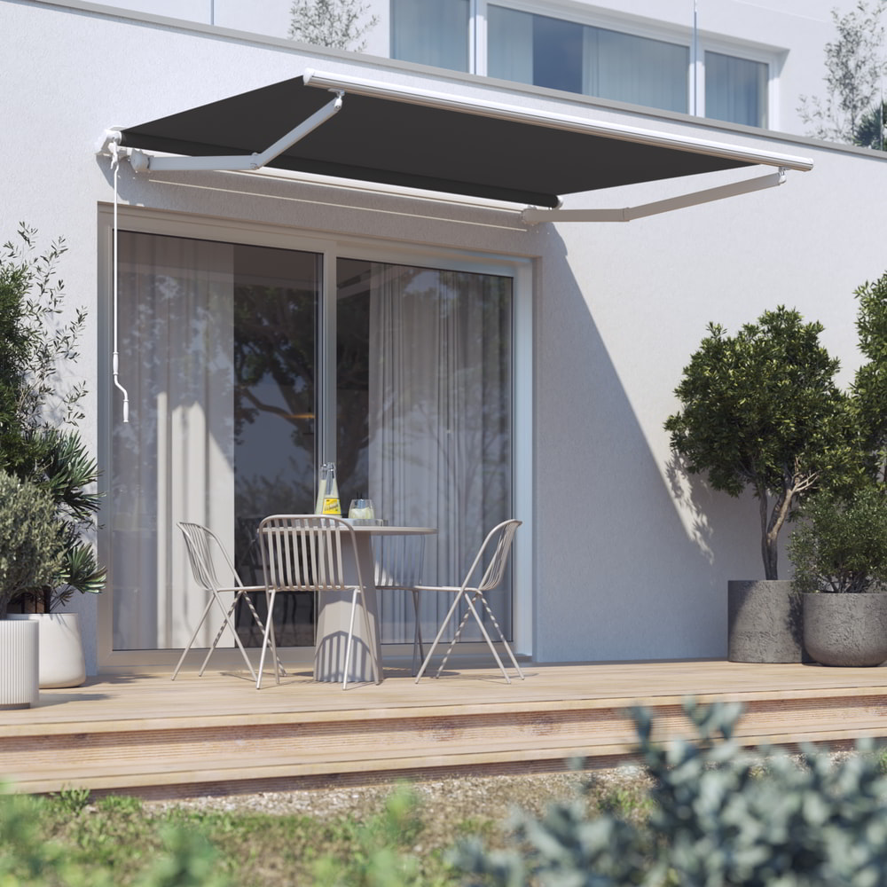 Store banne Barcelona, Sur mesure, Gris foncé