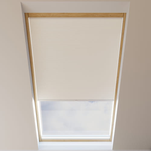 Store plissé pour fenêtre de toit, nid d'abeille, sur mesure, Piano Ivoire
