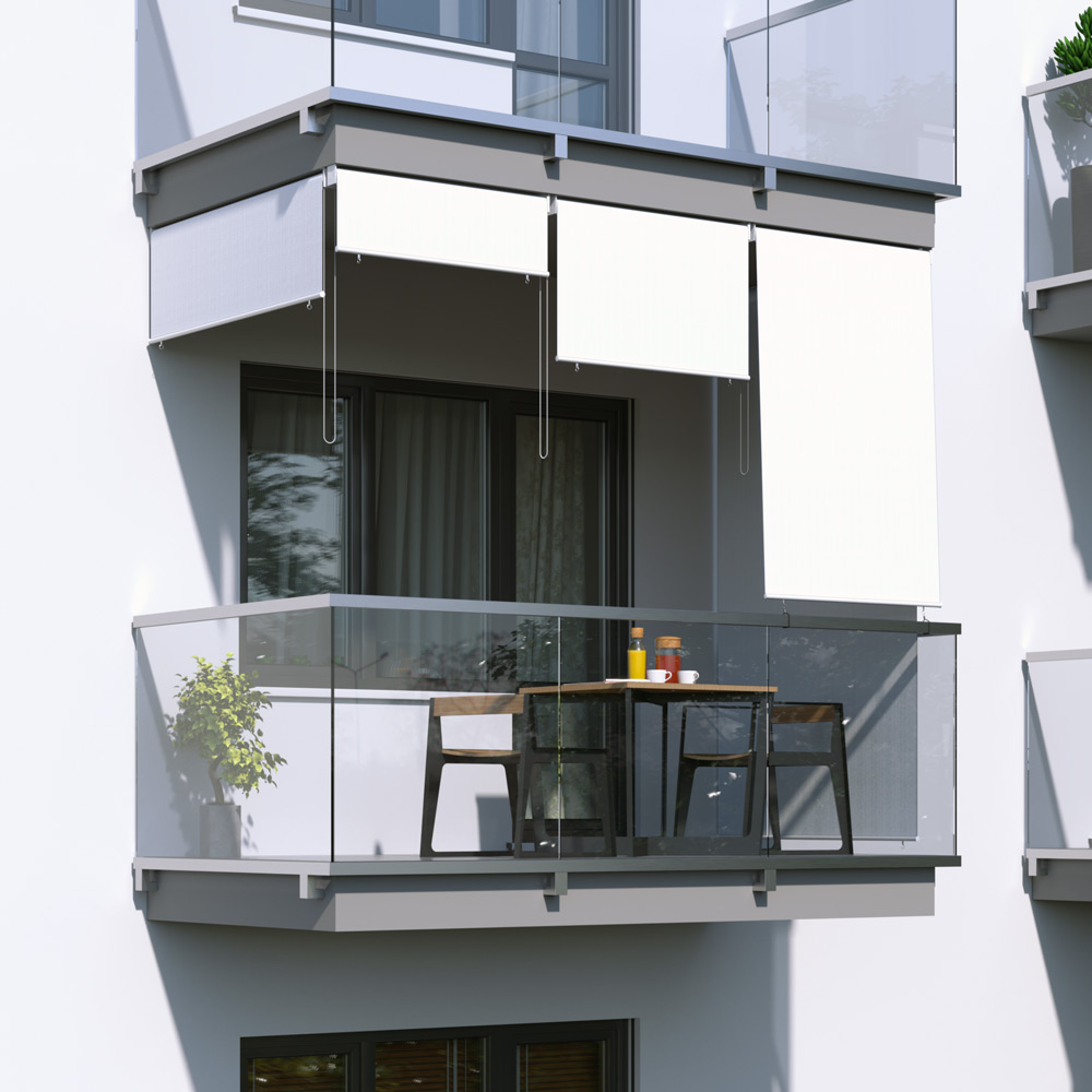 Store extérieur vertical, Prêt-à-poser, Blanc