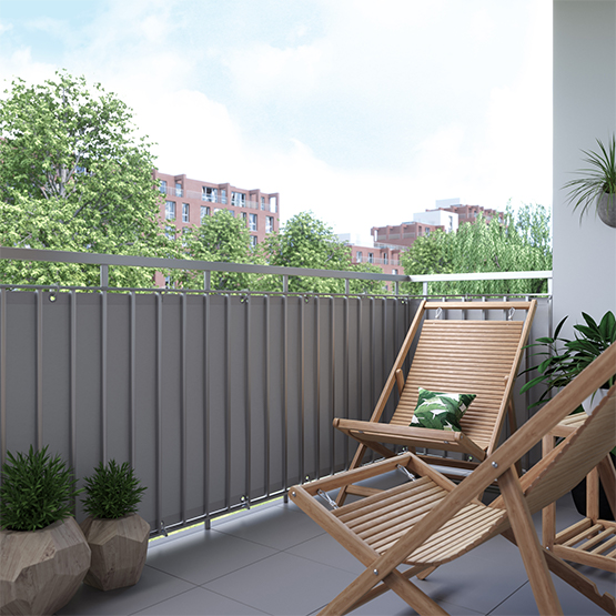 Imperméable Molbory Brise-vue pour balcon Toile de balcon opaque serre-câbles en nylon et cordon de serrage. Protection contre le vent et les UV Imperméable Bordure de balcon avec œillets 
