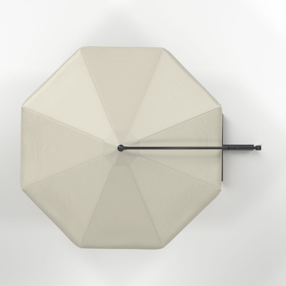 Parasol déporté rond avec housse de protection 3 m, Écru