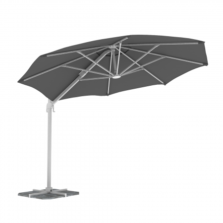 Parasol déporté rond 3,5 m, Gris