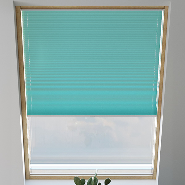  Store plissé pour fenêtre de toit, thermo-isolant, sur mesure, Concerto Turquoise 