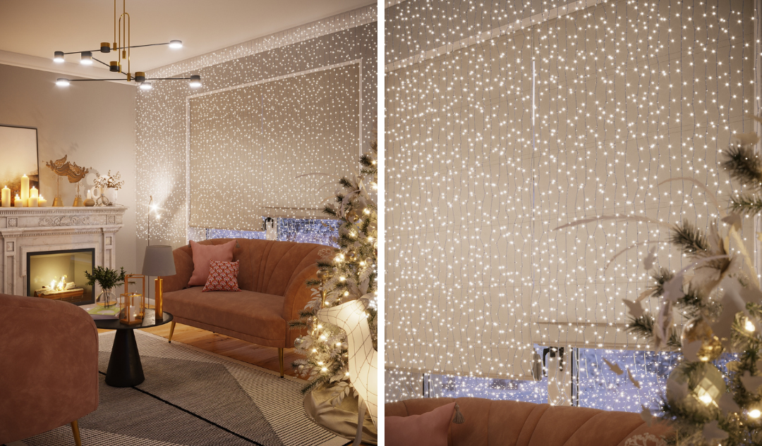 Salon de Noël au style glamour