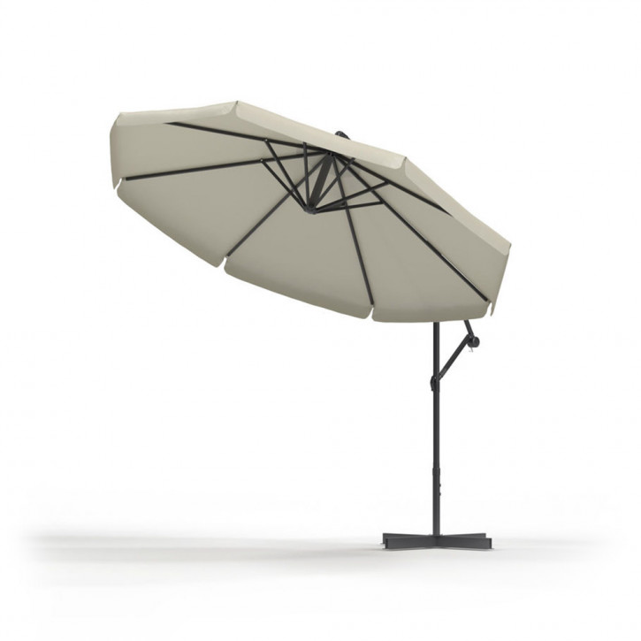 Parasol déporté rond avec housse de protection 3 m
