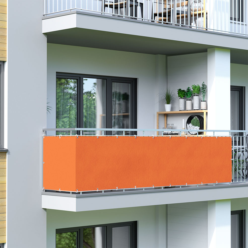 Brise-vue pour balcon, tissu respirant, Orange