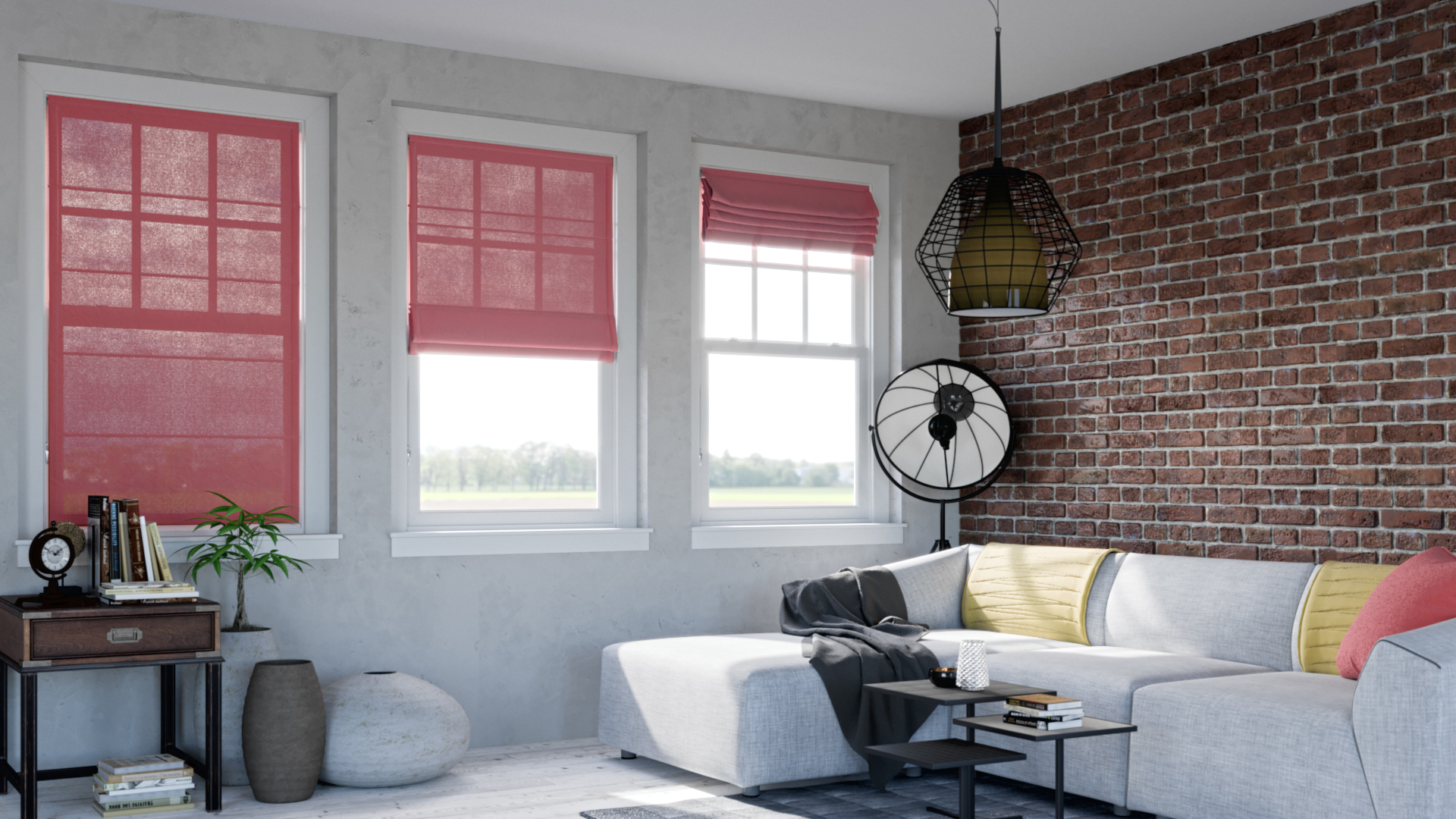 Store Bateau rose dans un salon