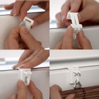 Avant-première: Clips Easyfit pour les stores en bambou, blancs, 2 pièces