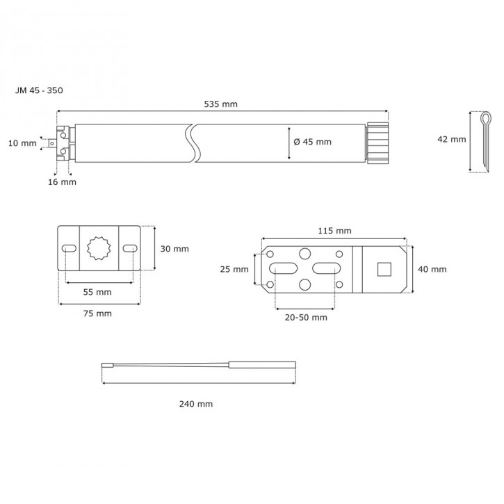 Moteur tubulaire filaire pour volet roulant, JM
