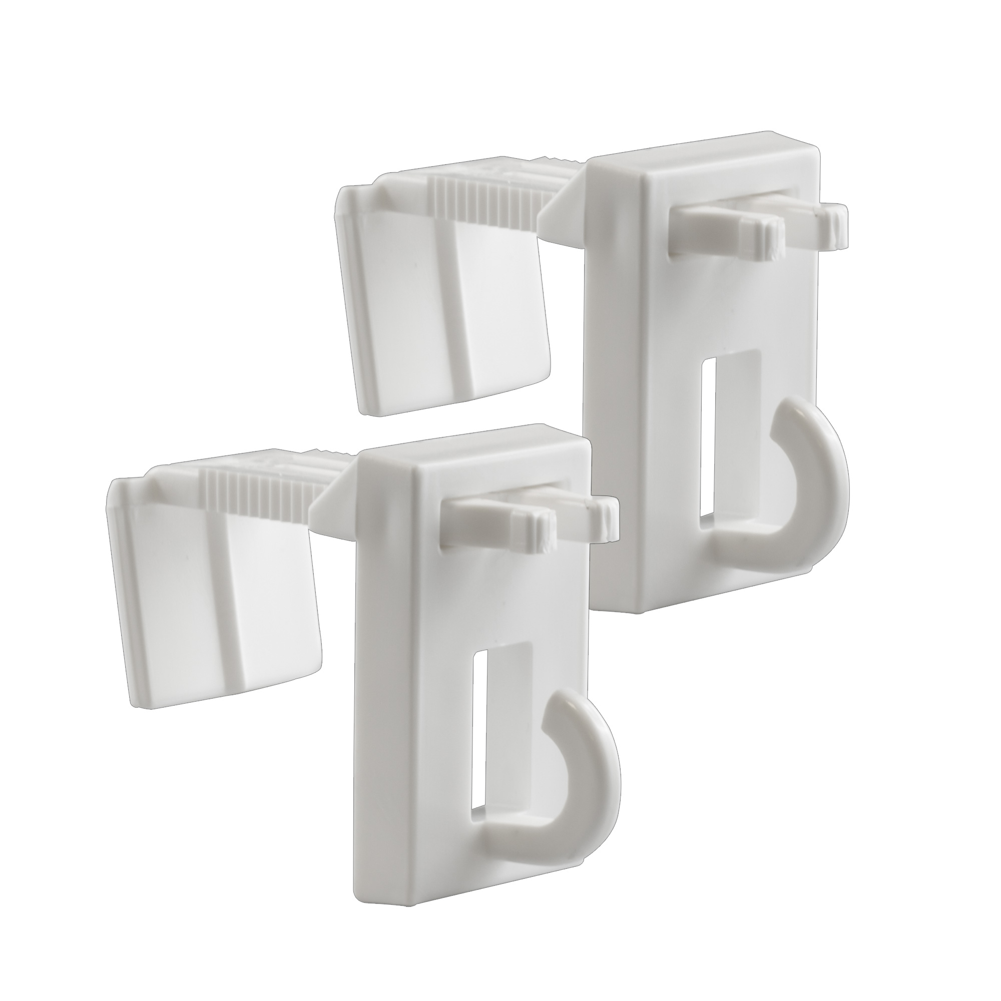 Clips Easyfit pour les stores en bambou, blancs, 2 pièces