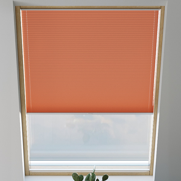 Store plissé pour fenêtre de toit, tamisant, sur mesure, Chorus Orange brique 