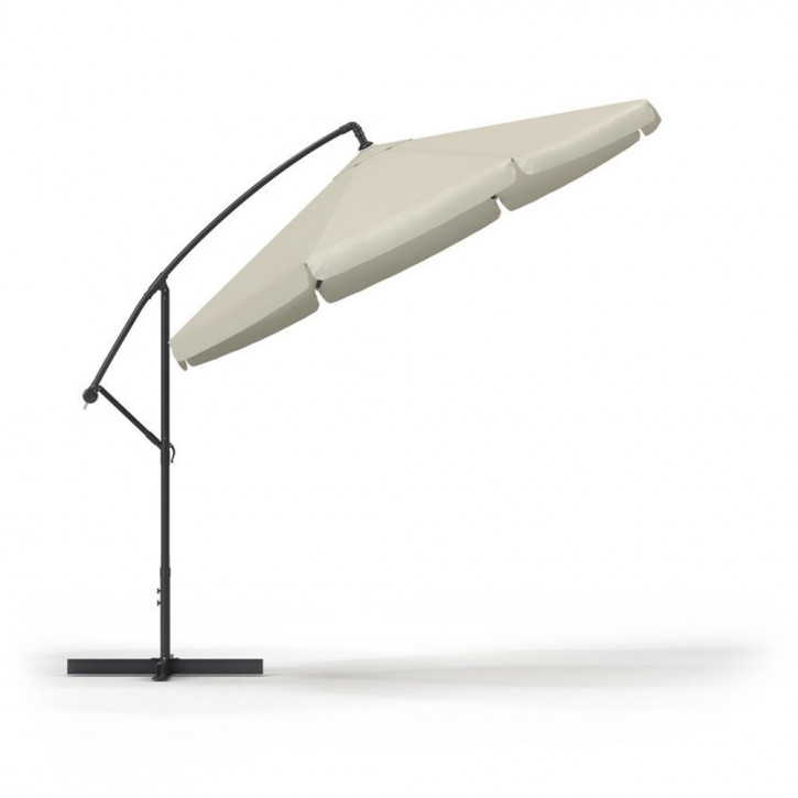 Parasol déporté rond avec housse de protection 3 m