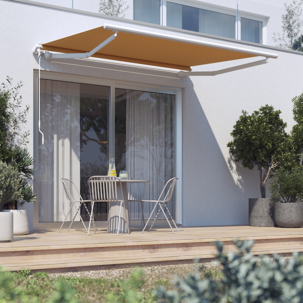 Store banne Barcelona, Sur mesure, Marron orangé