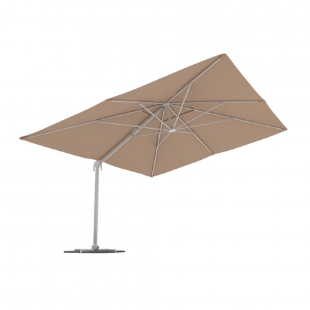 Parasol déporté rectangulaire, 4x3 m, Crème