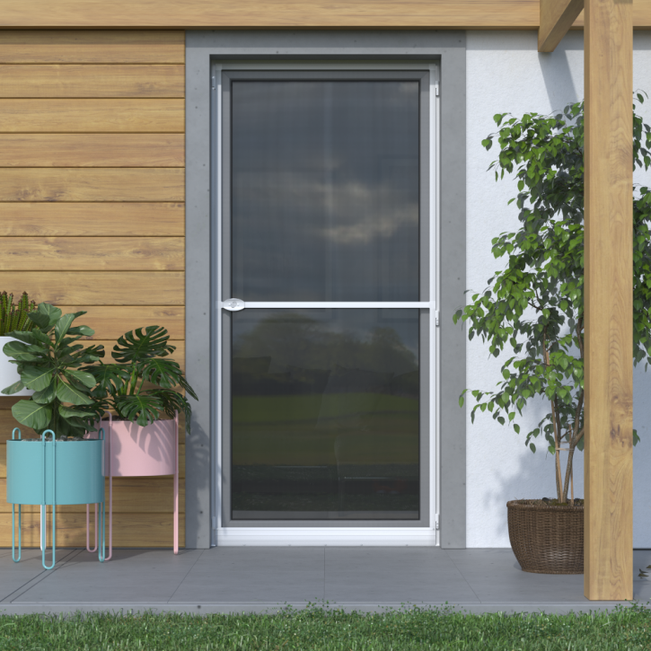 Moustiquaire de type Porte-Américaine pour porte 120x220 cm, prête-à-poser