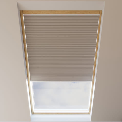 Store plissé pour fenêtre de toit, nid d'abeille, sur mesure, Piano Gris clair