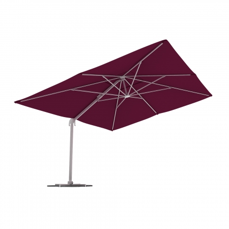 Parasol déporté rectangulaire, 4x3 m, Bordeaux