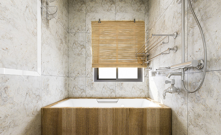 Bamboo roll up blinds