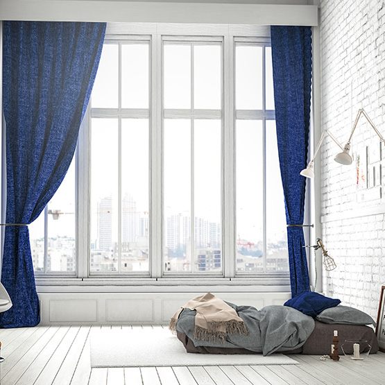 Classic blue curtains