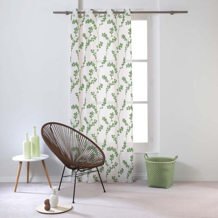 Voilage à oeillets motif feuille Tilia