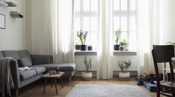 Voilages dans un salon