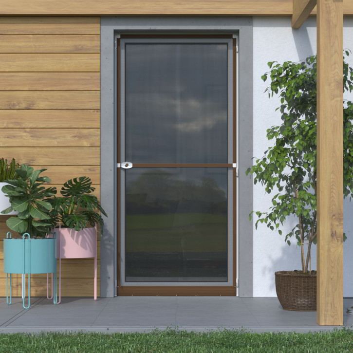 Moustiquaire de type Porte-Américaine pour porte 120x220 cm, prête-à-poser