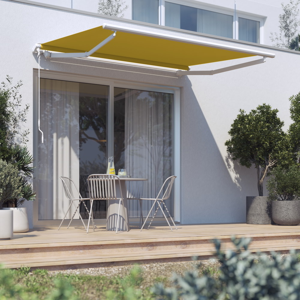 Store banne Barcelona, Sur mesure, Jaune