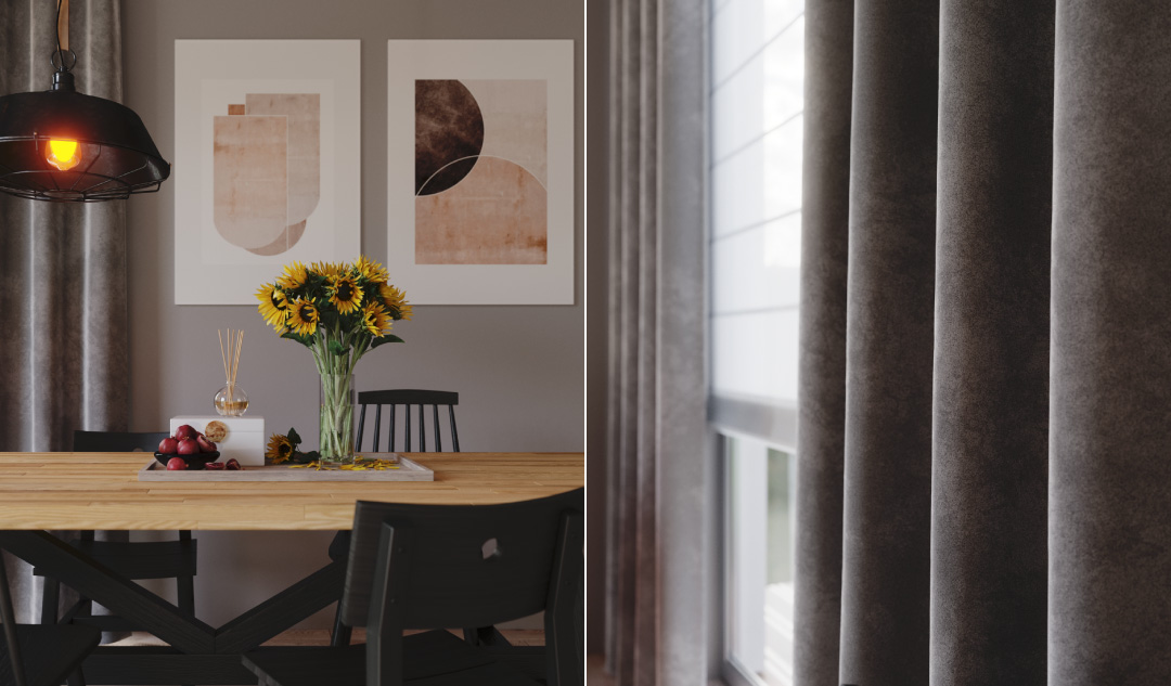 Rideaux pour une salle à manger